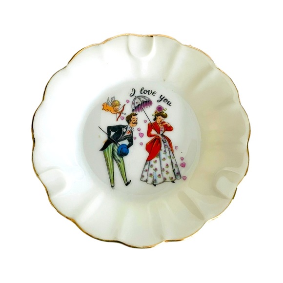 Japan Other - Vintage Porcelain I love You Trinket Jewelry Pin Dish Mini Plate